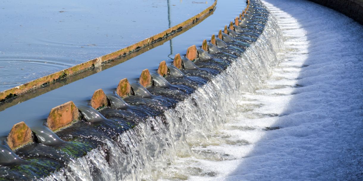 Basin of a sewage treatment plant